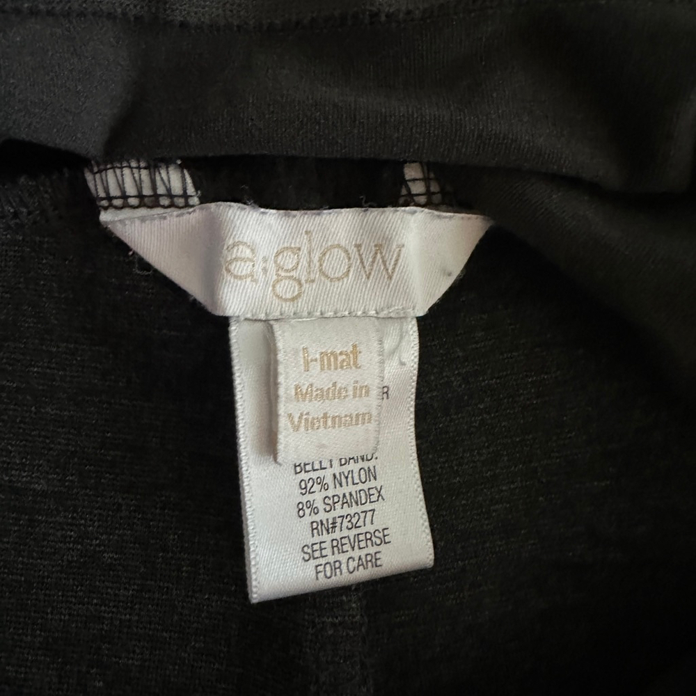 Women’s A Glow Maternity Leggings M Charcoal Over Belly Stretch Pants - Picture 2 of 7